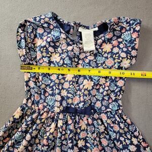 CYNTHIA ROWLEY Dress Baby Girl 18 Months Vintage Pink Blue Cinched Waist Floral